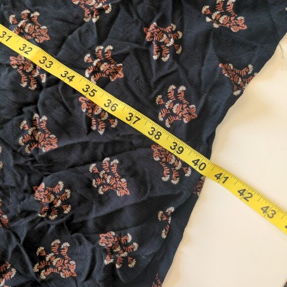 Knox Rose Womens Boho Bishop Sleeve Floral Dress Size 3X Black Tassel Pockets - Picture 9 of 10